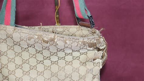 gucci bag falling apart|Gucci bag restoration.